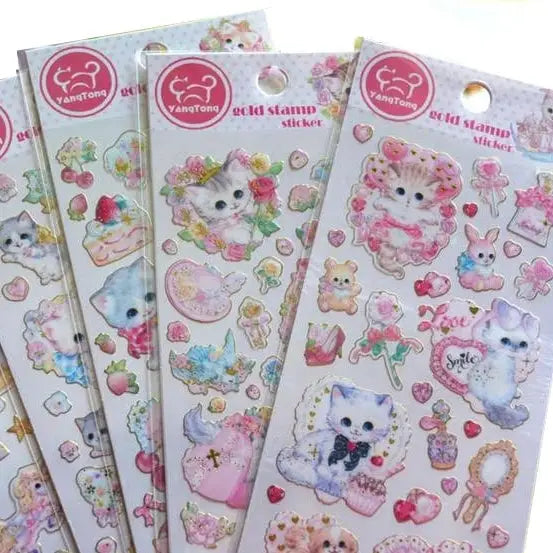 Vintage Inspired Kitten Stickers for Creative Decor - stickers