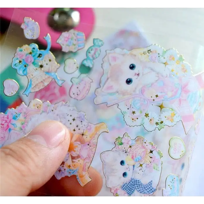 Vintage Inspired Kitten Stickers for Creative Decor - stickers