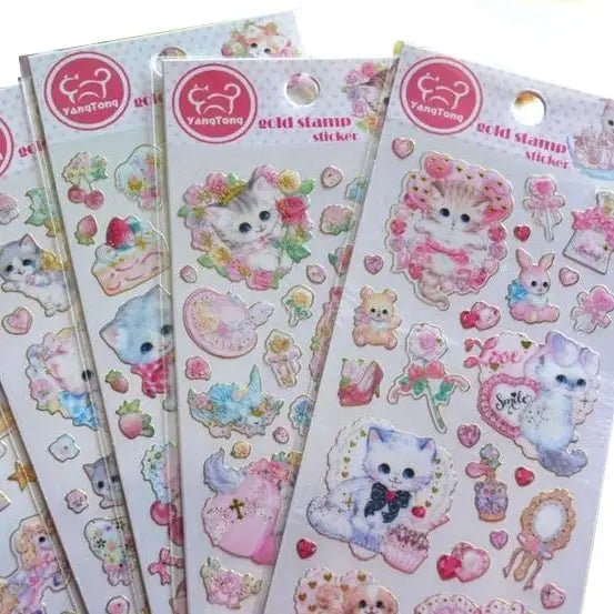 Vintage Inspired Kitten Stickers for Creative Decor - Cosparty