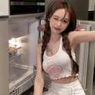 Vintage Kitsch Bunny Rabbit Graphic Halter Top - Cosparty