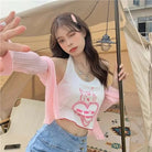 Vintage Kitsch Bunny Rabbit Graphic Halter Top - Cosparty