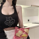 Vintage Kitsch Bunny Rabbit Graphic Halter Top - Cosparty