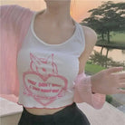 Vintage Kitsch Bunny Rabbit Graphic Halter Top - Cosparty