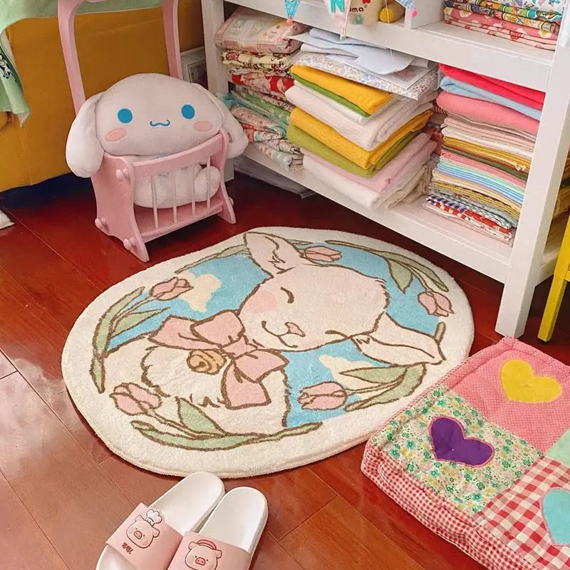 Vintage Lamb Floor Mat for Kawaii Bedrooms and Aesthetic Spaces - Door Mats