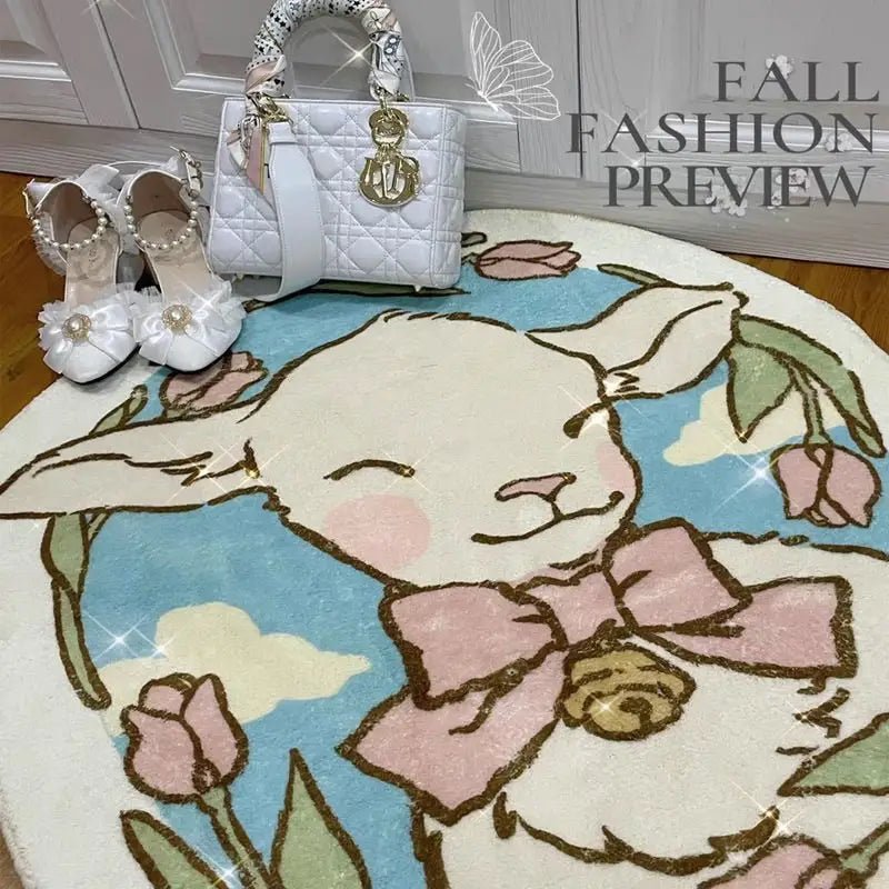 Vintage Lamb Floor Mat for Kawaii Bedrooms and Aesthetic Spaces - Cosparty