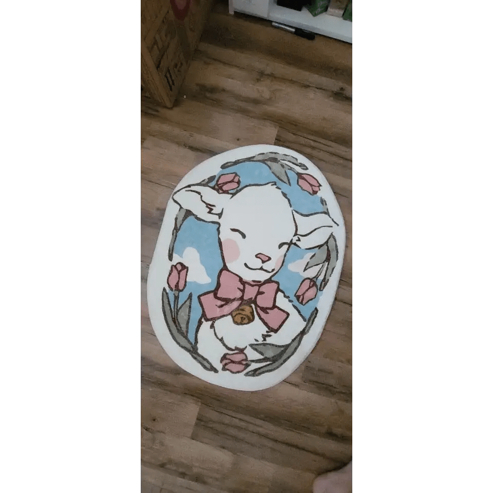 Vintage Lamb Floor Mat for Kawaii Bedrooms and Aesthetic Spaces - Cosparty