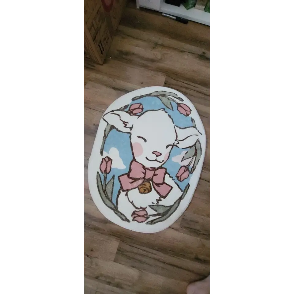 Vintage Lamb Floor Mat for Kawaii Bedrooms and Aesthetic Spaces - Door Mats