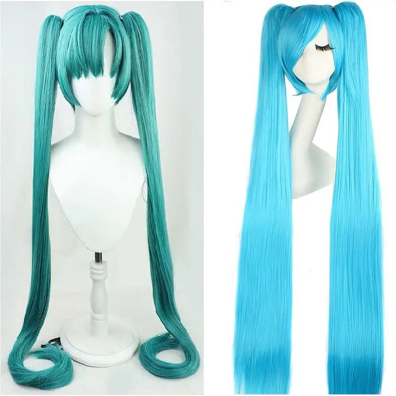 VOCALOID Hatsune Miku wig anime wig standard version Miku tiger mouth clip double ponytail cos wig