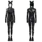 Wednesday Season 1 Leather Cat Jumpsuit Cosplay Costume - Cosparty