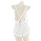 White and Pastel Pink Fairy-Kei Suspender Shortalls - sweater