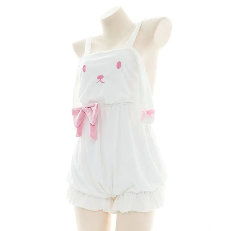 White and Pastel Pink Fairy - Kei Suspender Shortalls - Cosparty