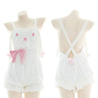 White and Pastel Pink Fairy - Kei Suspender Shortalls - Cosparty