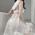 White and Red Chiffon Mesh Dress for Girls 65-100cm - dress