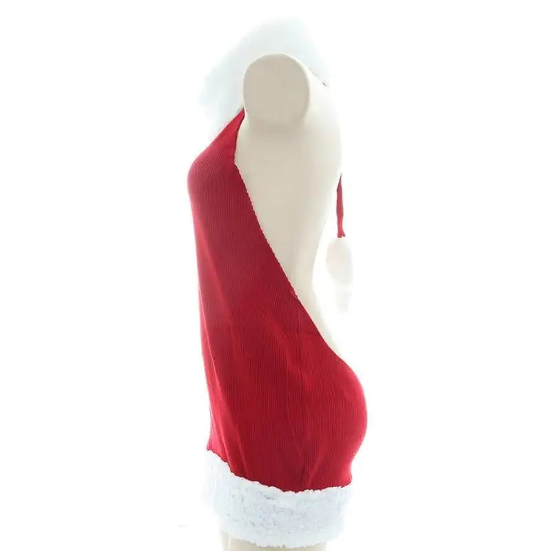 White and Red Virgin Killer Inspired Sweater Dress for the Holidays - dresses