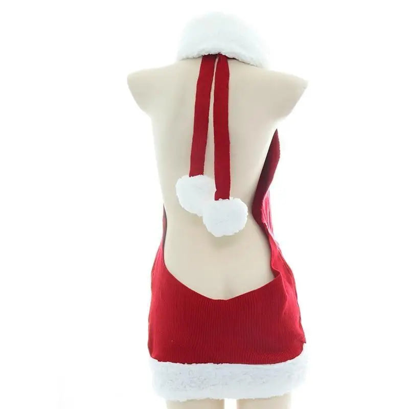 White and Red Virgin Killer Inspired Sweater Dress for the Holidays - dresses