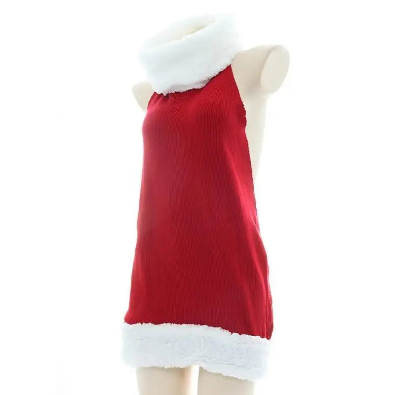 White and Red Virgin Killer Inspired Sweater Dress for the Holidays - dresses