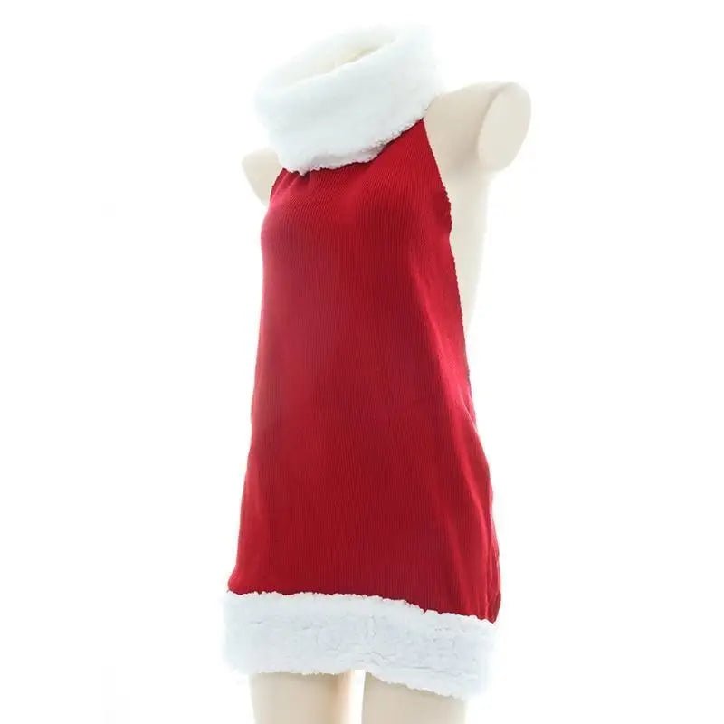 White and Red Virgin Killer Inspired Sweater Dress for the Holidays - Cosparty