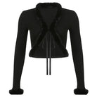 White Fur Trim Striped Cable Knit Cardigan for Cozy Days - Cosparty