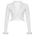 White Fur Trim Striped Cable Knit Cardigan for Cozy Days - Cosparty