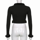 White Fur Trim Striped Cable Knit Cardigan for Cozy Days - Cosparty