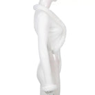 White Fur Trim Striped Cable Knit Cardigan for Cozy Days - Cosparty