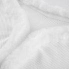 White Fur Trim Striped Cable Knit Cardigan for Cozy Days - Cosparty