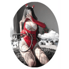 White Fur Trimmed Mrs. Claus Inspired Onesie Set for Christmas - Cosparty