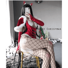 White Fur Trimmed Mrs. Claus Inspired Onesie Set for Christmas - Cosparty