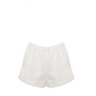 White Fuzzy Valentine Outfit Set with Cozy Shorts and Cropped Hoodie - Cosparty