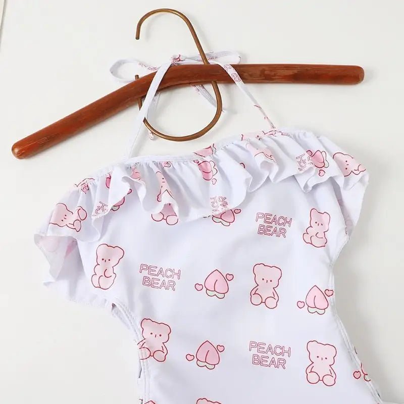 White & Pink Teddy Bear Print Adult Onesie for Cozy Lounging - Cosparty