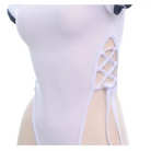 Wild Side Lace-Up Bodysuit in White and Black - onesie