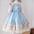 Wonderland Inspired Blue Lolita Dress with Floral Print - dress