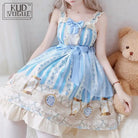 Wonderland Inspired Blue Lolita Dress with Floral Print - dress