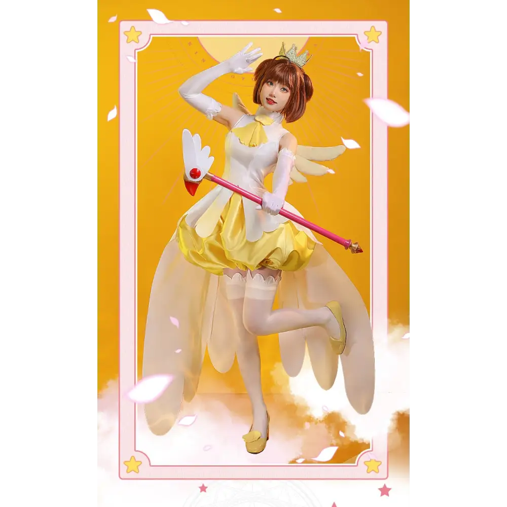 Yellow Card Captor Sakura Cosplay Costume in Premium Quality Materials - S - costume