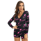 Yes Daddy Long - Sleeve Romper in Black and White - Cosparty