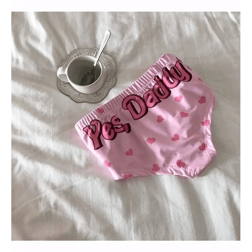 Yes Daddy Pastel Pink Polkadot Heart Panties - Cosparty