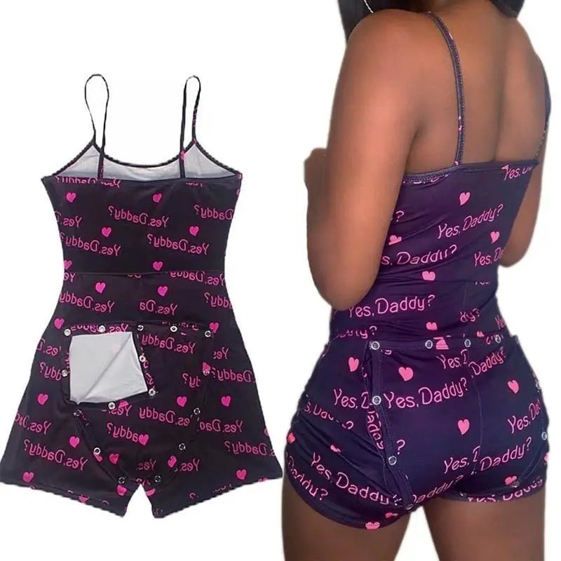 Yes Daddy Tank Top Bum - Flap Romper in Black or White - Cosparty