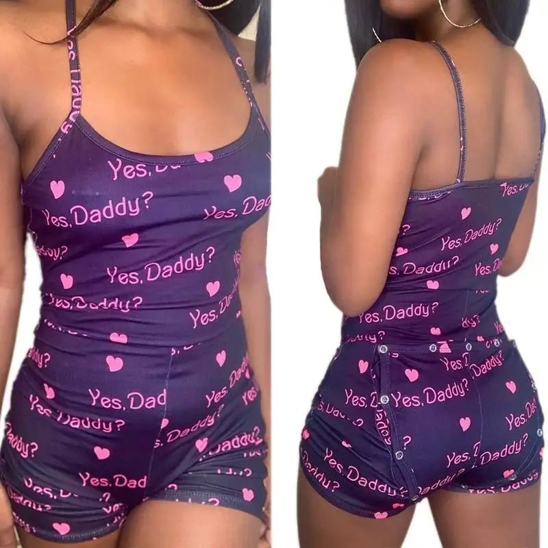 Yes Daddy Tank Top Bum - Flap Romper in Black or White - Cosparty