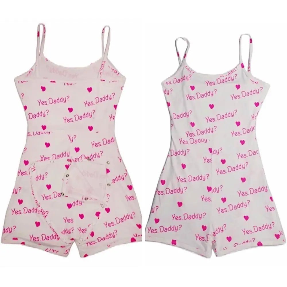 Yes Daddy Tank Top Bum - Flap Romper in Black or White - Cosparty