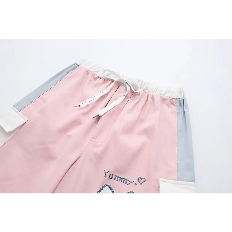 Yummy Bunny Cargo Joggers in Playful Pastel Colors - Cosparty