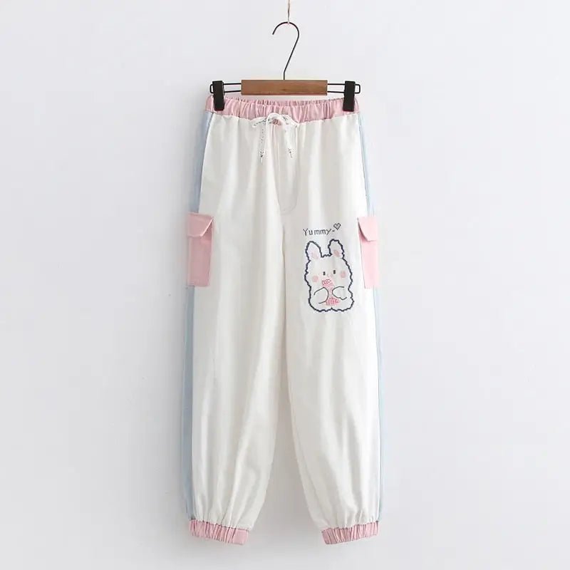 Yummy Bunny Cargo Joggers in Playful Pastel Colors - Cosparty